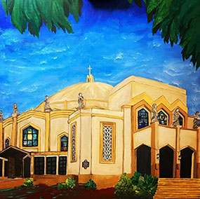painting of a church